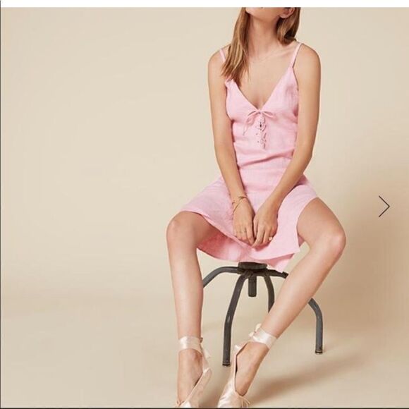 Reformation pink shift midi dress size medium - Picture 5 of 8